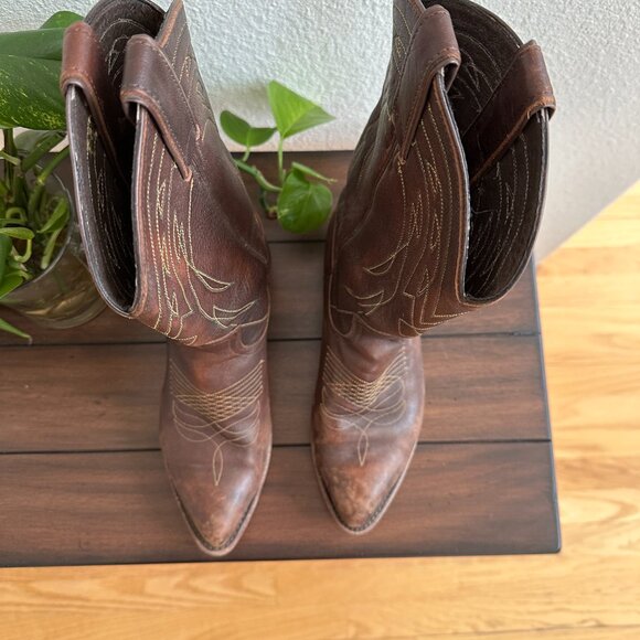 Frye Women's Billy Pull On Cowgirl Boot, Brown, Size 8.5 - Picture 3 of 16